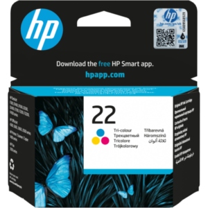 Cartouche d'encre HP 22 Trois couleurs (C9352AE) originale pour imprimante HP DeskJet au Maroc. Consommable HP couleur au prix le moins cher chez Devink.