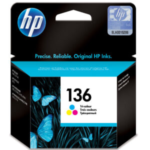 Cartouche d'encre HP 136 Trois couleurs (C9361HE) originale pour imprimantes HP Deskjet et Photosmart au Maroc. Le consommable couleur le moins cher chez Devink.