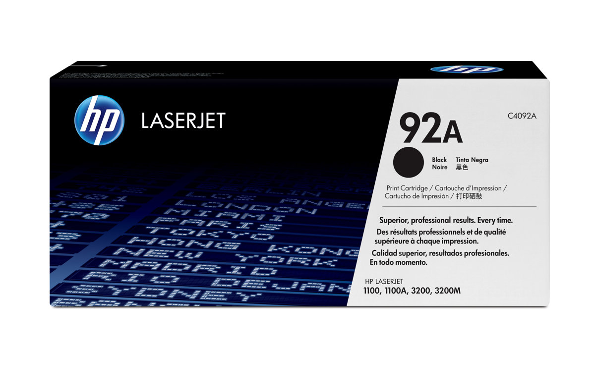 Cartouche de toner noir HP 92A (C4092A) originale pour imprimante HP LaserJet série 1100 et 3200 au Maroc. Toner LaserJet au prix le moins cher chez Devink.