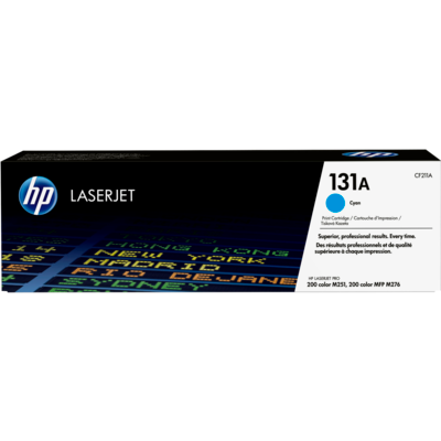 Cartouche de toner cyan HP 131A (CF211A) originale pour imprimante HP LaserJet Pro série 200 Color M251 et MFP M276 au Maroc. Toner LaserJet au prix le moins cher chez Devink.