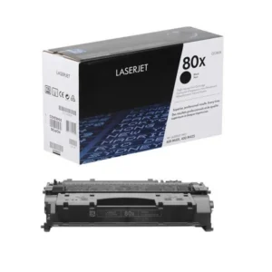 Cartouche de toner HP 80X Noir (CF280X) originale à haut rendement pour imprimante HP LaserJet Pro 400 M401 et MFP M425 au Maroc.