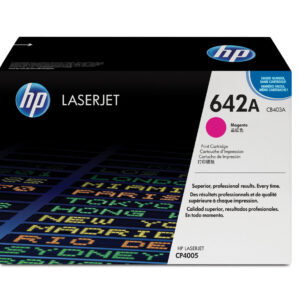 Cartouche de toner HP 642A Magenta (CB403A) originale avec technologie ColorSphere pour HP LaserJet CP4005 au meilleur prix au Maroc.