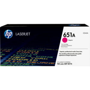 Cartouche de toner HP 651A Magenta (CE343A) originale avec technologie HP Glossy pour imprimante HP LaserJet Enterprise 700 Color MFP M775 au meilleur prix au Maroc.