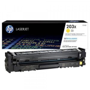 Cartouche de toner jaune HP 203X (CF542X) haute capacité originale pour imprimante HP LaserJet Pro série M254 et M280 au Maroc. Toner LaserJet au prix le moins cher chez Devink.