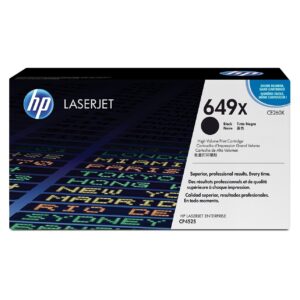 Cartouche de toner HP 649X Noir haute capacité (CE260X) originale avec technologie ColorSphere pour imprimante HP LaserJet Enterprise CP4525 au meilleur prix au Maroc.