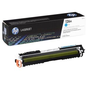 Cartouche de toner HP 126A Cyan (CE311A) originale avec technologie ColorSphere pour imprimantes HP LaserJet Pro CP1025 et MFP M175/M275 au meilleur prix au Maroc.