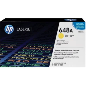 Cartouche de toner HP 648A Jaune (CE262A) originale avec technologie ColorSphere pour imprimante HP LaserJet Enterprise CP4525 au meilleur prix au Maroc.