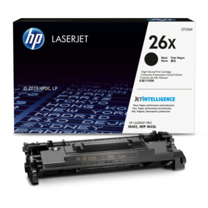 Cartouche de toner HP 26X Noir (CF226X) originale à haut rendement pour imprimante HP LaserJet Pro M402 et MFP M426 au Maroc.