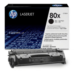 Cartouche de toner noir HP 80X (CF280X) haute capacité originale pour imprimante HP LaserJet Pro M401 et MFP M425 au Maroc. Toner LaserJet au prix le moins cher chez Devink.