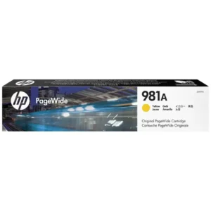 Cartouche PageWide HP 981A Jaune (J3M70A) originale pour imprimantes HP PageWide Enterprise au Maroc. Le consommable couleur haute capacité le moins cher chez Devink.