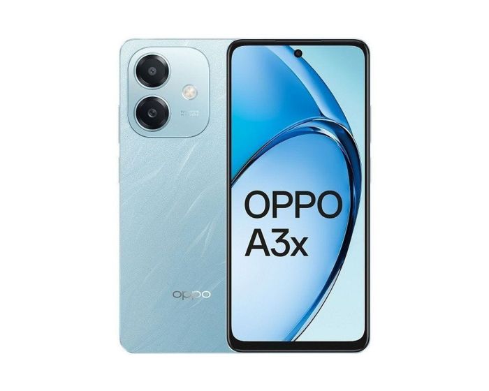 Smartphone Oppo A3x 64Go Ocean Blue (CPH2641) original avec écran 90Hz au Maroc. Le téléphone mobile ultra-résistant le moins cher chez Devink.