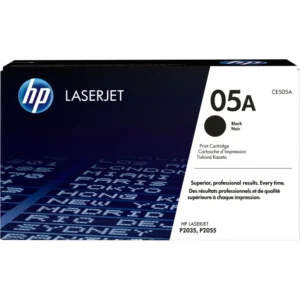 Cartouche de toner HP 05A Noir (CE505A) originale pour imprimante HP LaserJet P2035 et P2055 au meilleur prix au Maroc.
