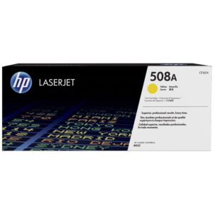 Cartouche de toner jaune originale HP 508A (CF362A) pour imprimantes LaserJet Enterprise au meilleur prix au Maroc.