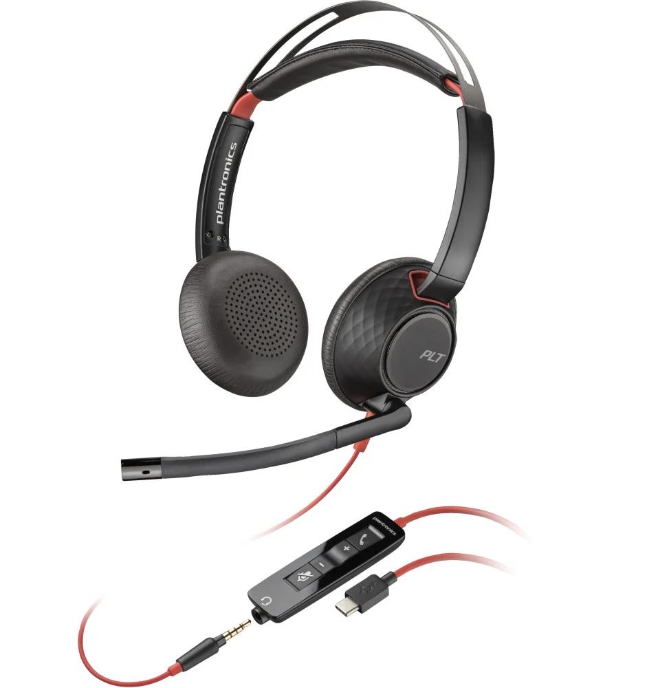 Casque professionnel Poly Blackwire 5220 stéréo au meilleur prix au Maroc